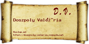 Doszpoly Valéria névjegykártya